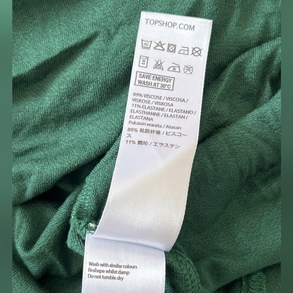 Topshop green mock neck sleeveless swing dress - Picture 5 of 5